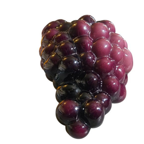 Vintage Handcrafted Glass Grape Cluster Sculpture Paperweight Decor - Picture 8 of 12